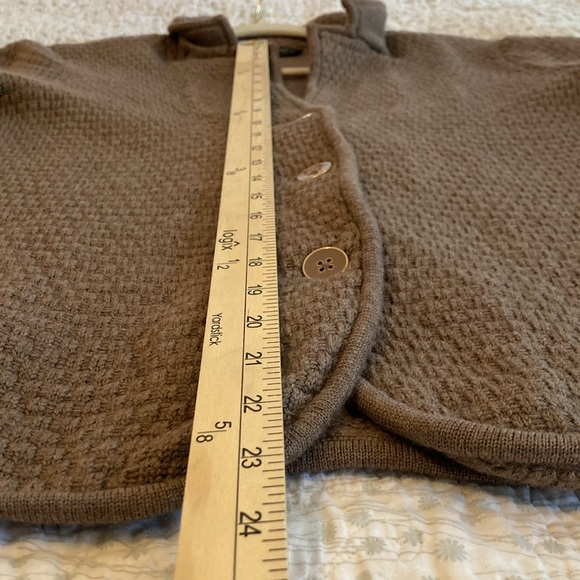 Talbot’s Taupe Brown Merino Sweater Knit Blazer Cardigan - Picture 5 of 8